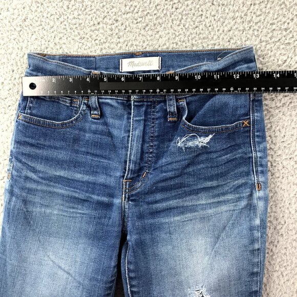 MADEWELL Womens Size 26 Distressed Light Wash ROADTRIPPER Mid Rise Skinny Jeans - Picture 16 of 16